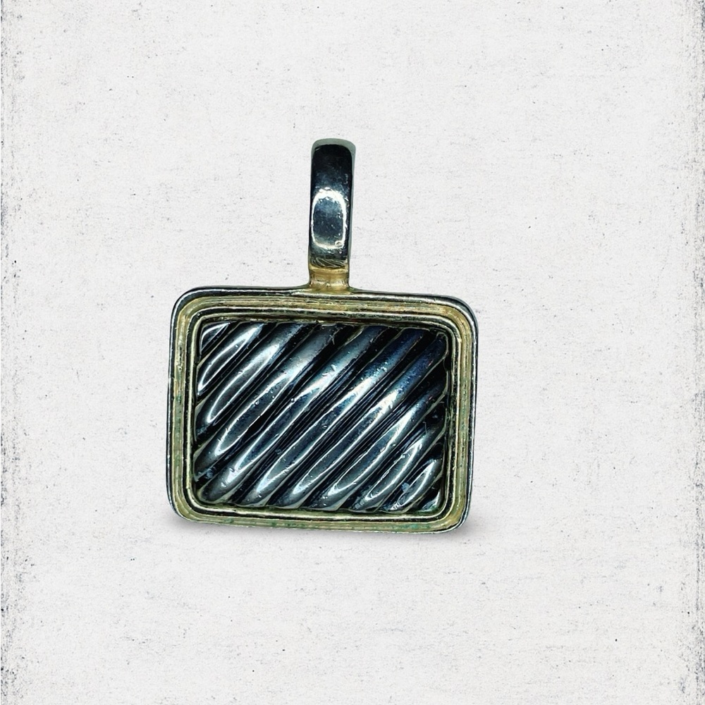 608u. Simple Dainty Pendant Two Tone